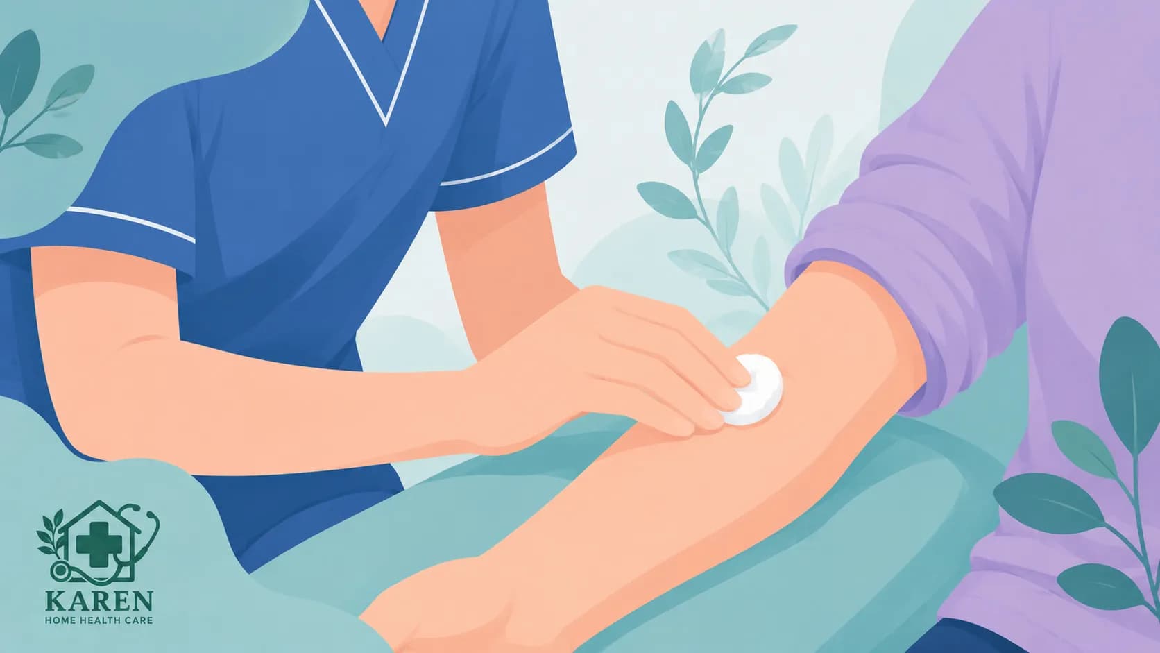 بررسی محل تزریق سرم بعد از اتمام کار