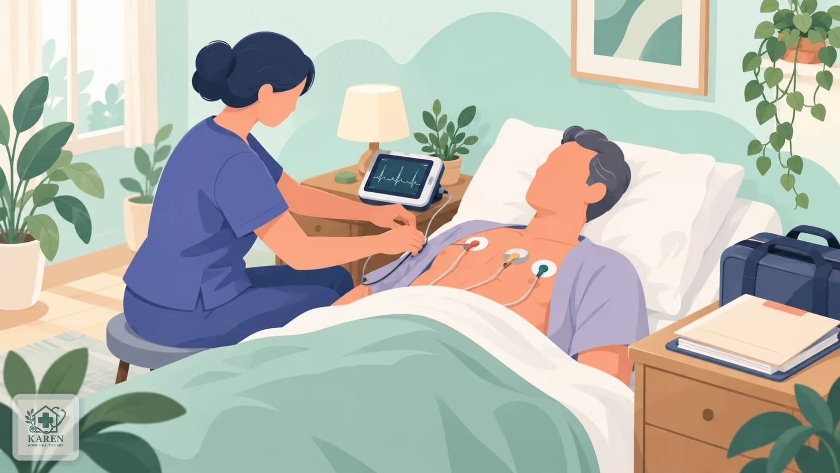 نوار قلب قبل از عمل جراحی در منزل برای تکمیل پرونده‌ی بیهوشی