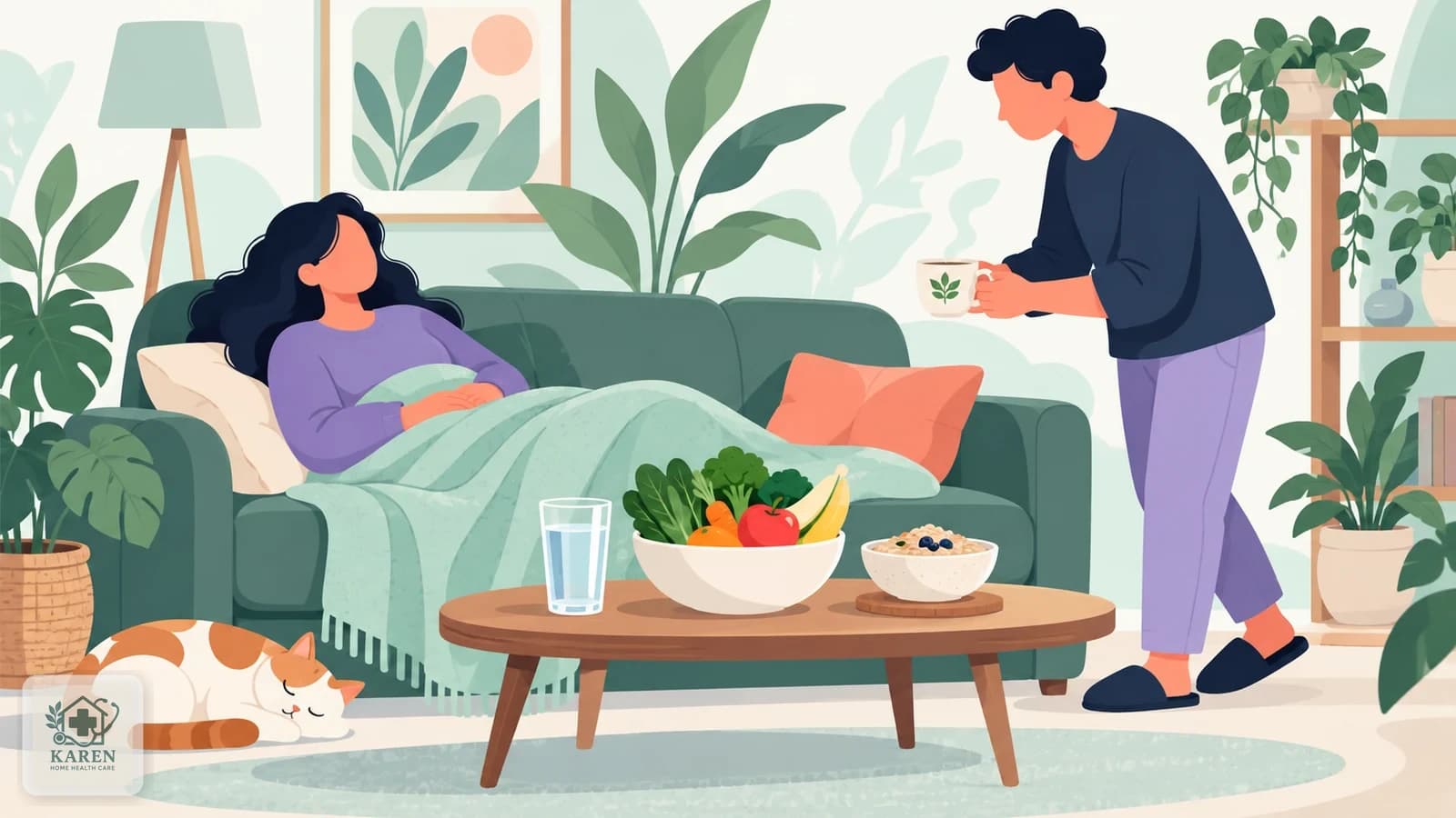 مراقبت بعد از تنقیه؛ نوشیدن مایعات و خوردن میوه و سبزی