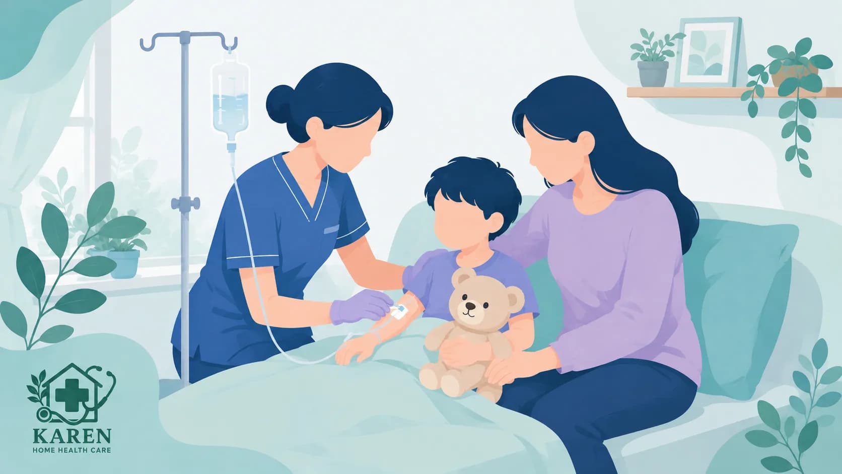 وصل سرم کودک در منزل توسط پرستار اطفال