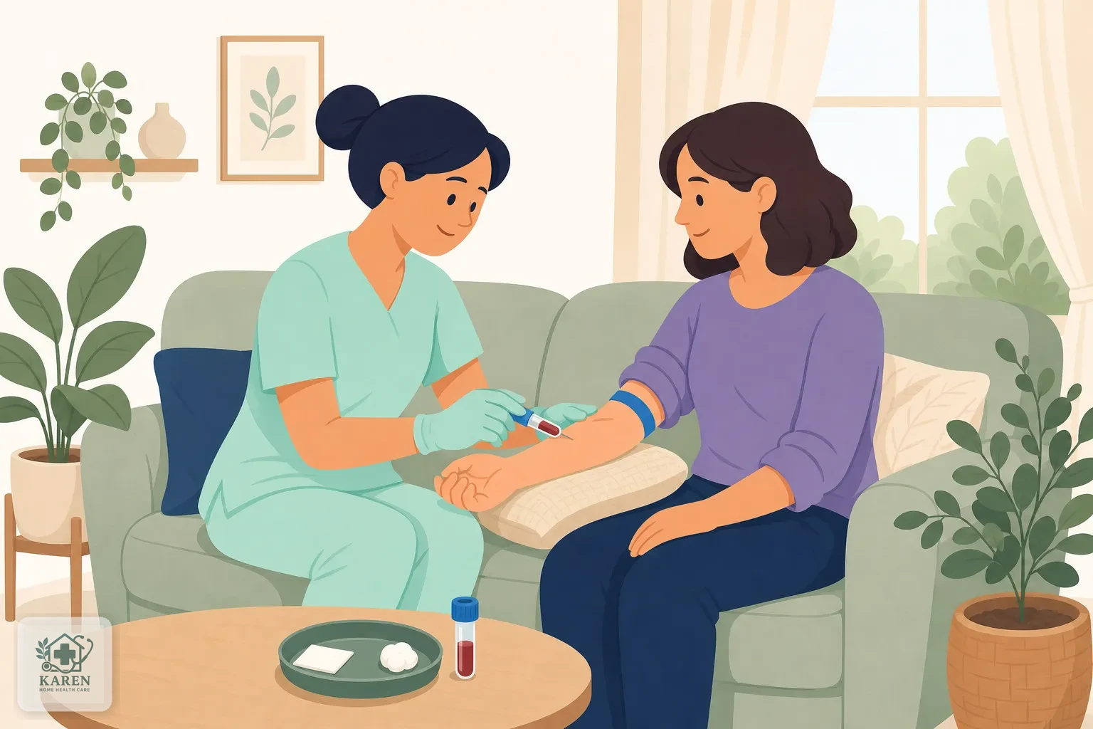 نمونه‌گیری خون برای آزمایش D-dimer در منزل توسط پرستار