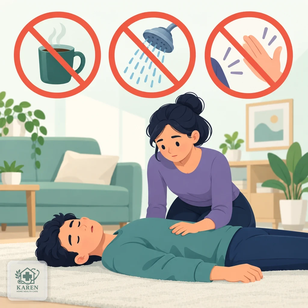 چند اقدام اشتباه رایج؛ دوش سرد، قهوه دادن و رها کردن فرد؛ با علامت منع