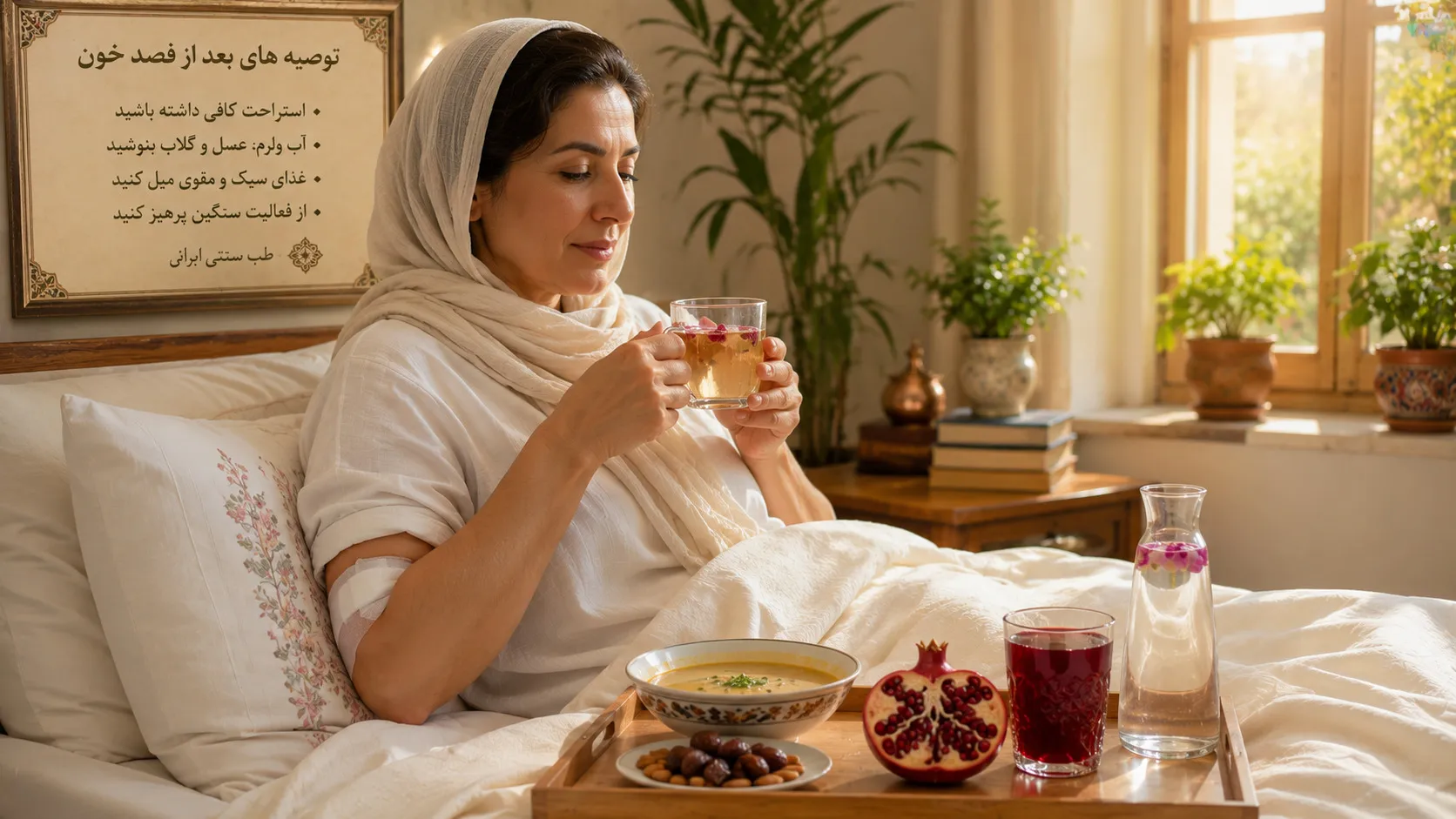 مراقبت بعد از فصد خون - تغذیه، استراحت و جلوگیری از عوارض
