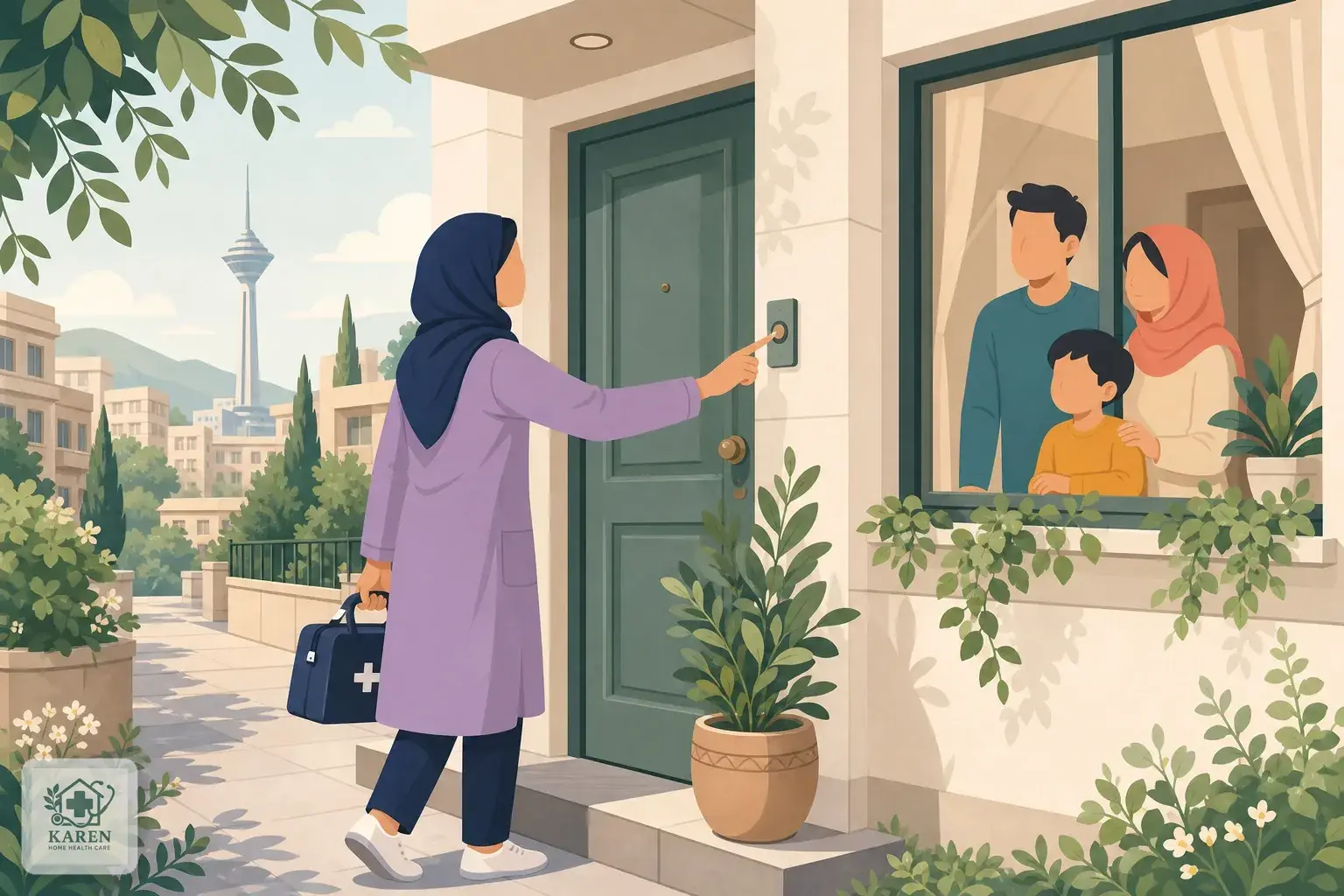 پرستار کارن درمان دم در منزل برای خدمات پزشکی بارداری
