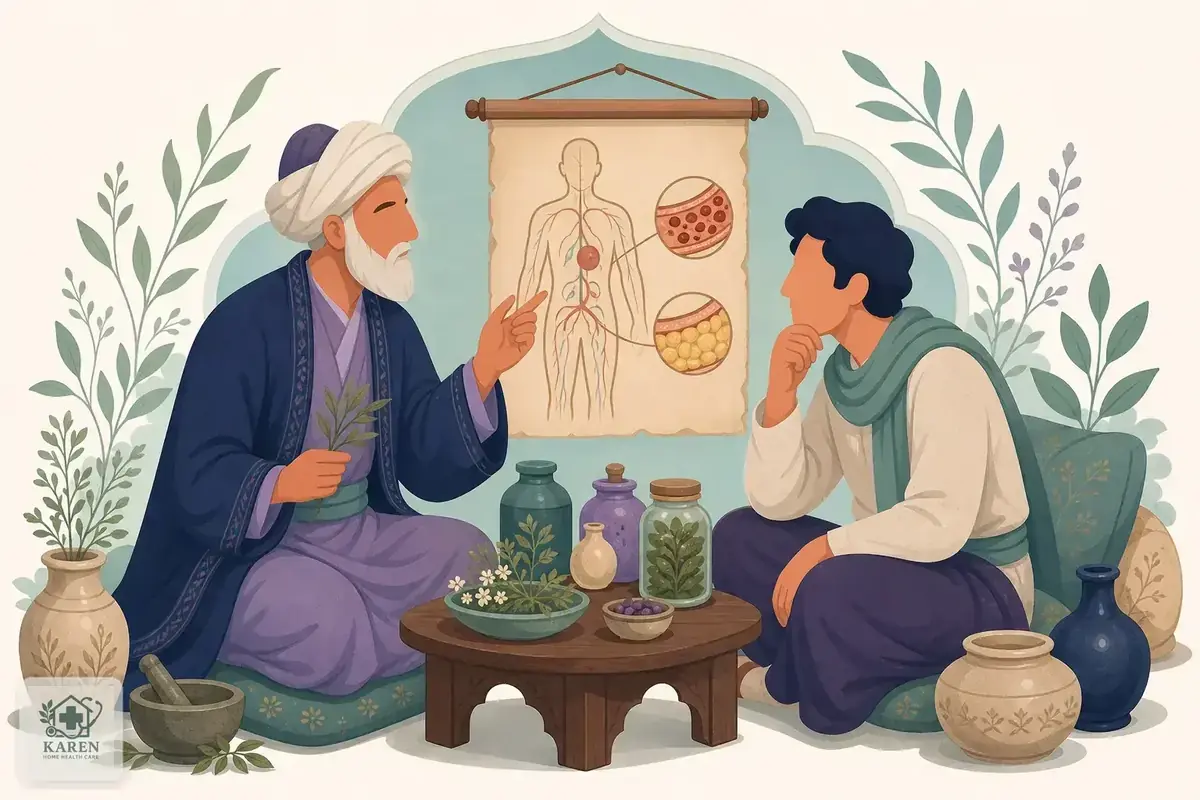توضیح نگاه طب سنتی به غلظت خون و چربی خون در جلسه مشاوره