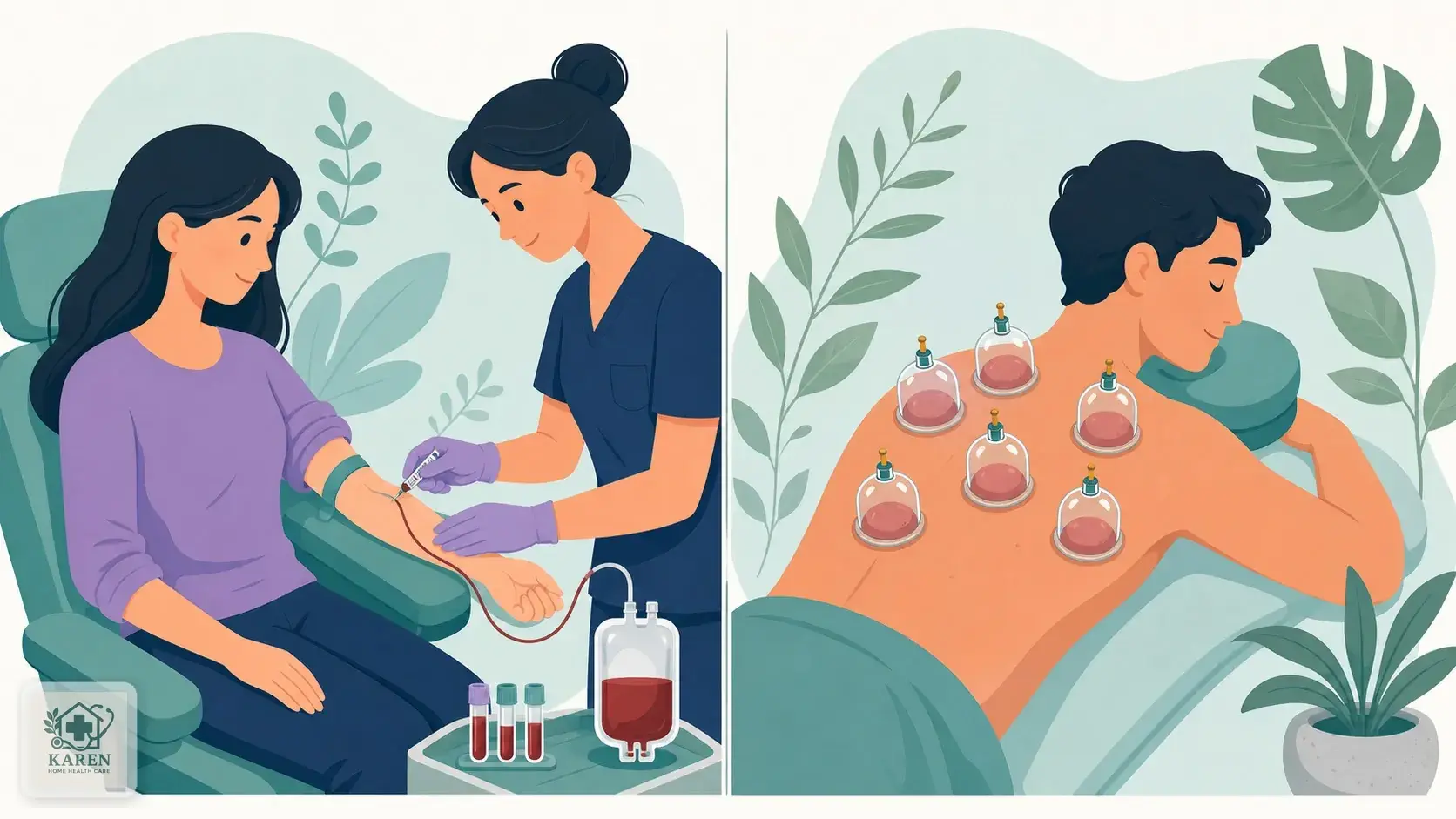 مقایسه تصویری فصد خون وریدی و حجامت خیس به‌عنوان دو روش متفاوت