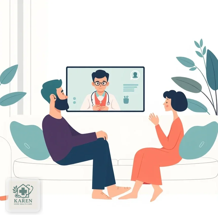 تماس ویدیویی بیمار با پزشک از طریق گوشی هوشمند برای ویزیت آنلاین