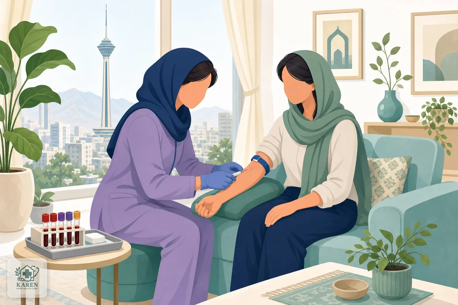 نمونه‌گیری در منزل برای پنل آزمایش ریزش مو در تهران