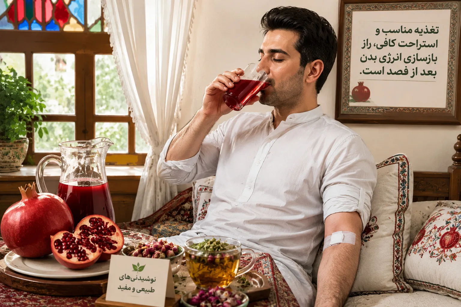 آب انار بعد از فصد خون - نوشیدنی مفید برای خون‌سازی و بهبود سریع بدن