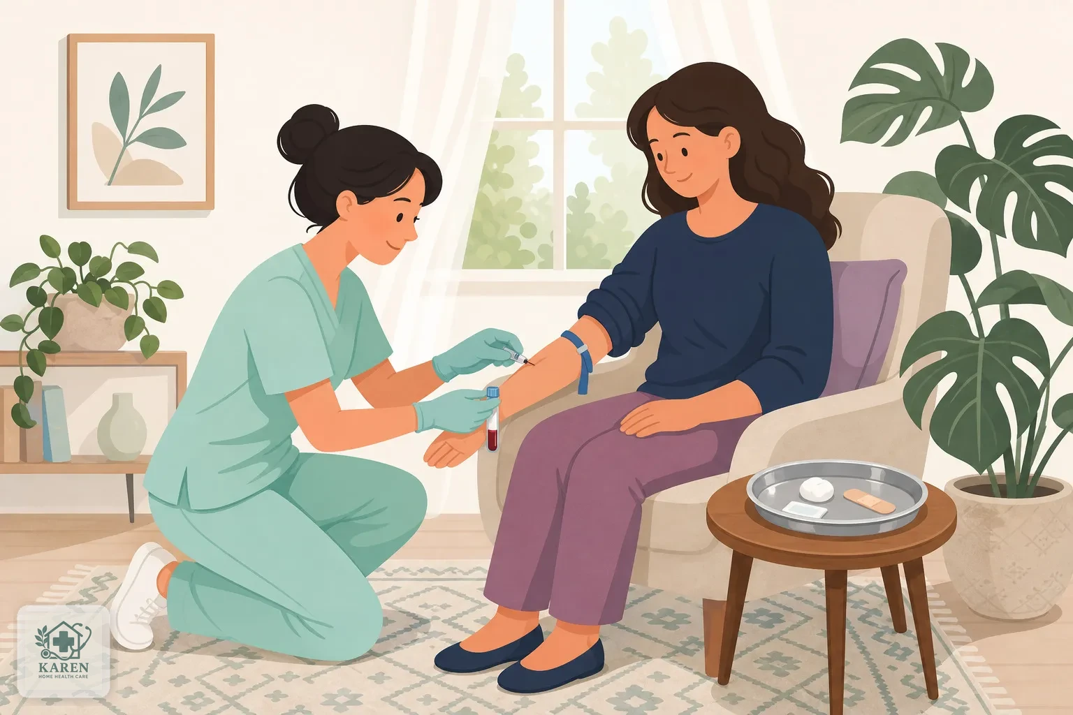 نمونه‌گیری خون برای آزمایش انعقادی PT PTT INR در منزل توسط پرستار