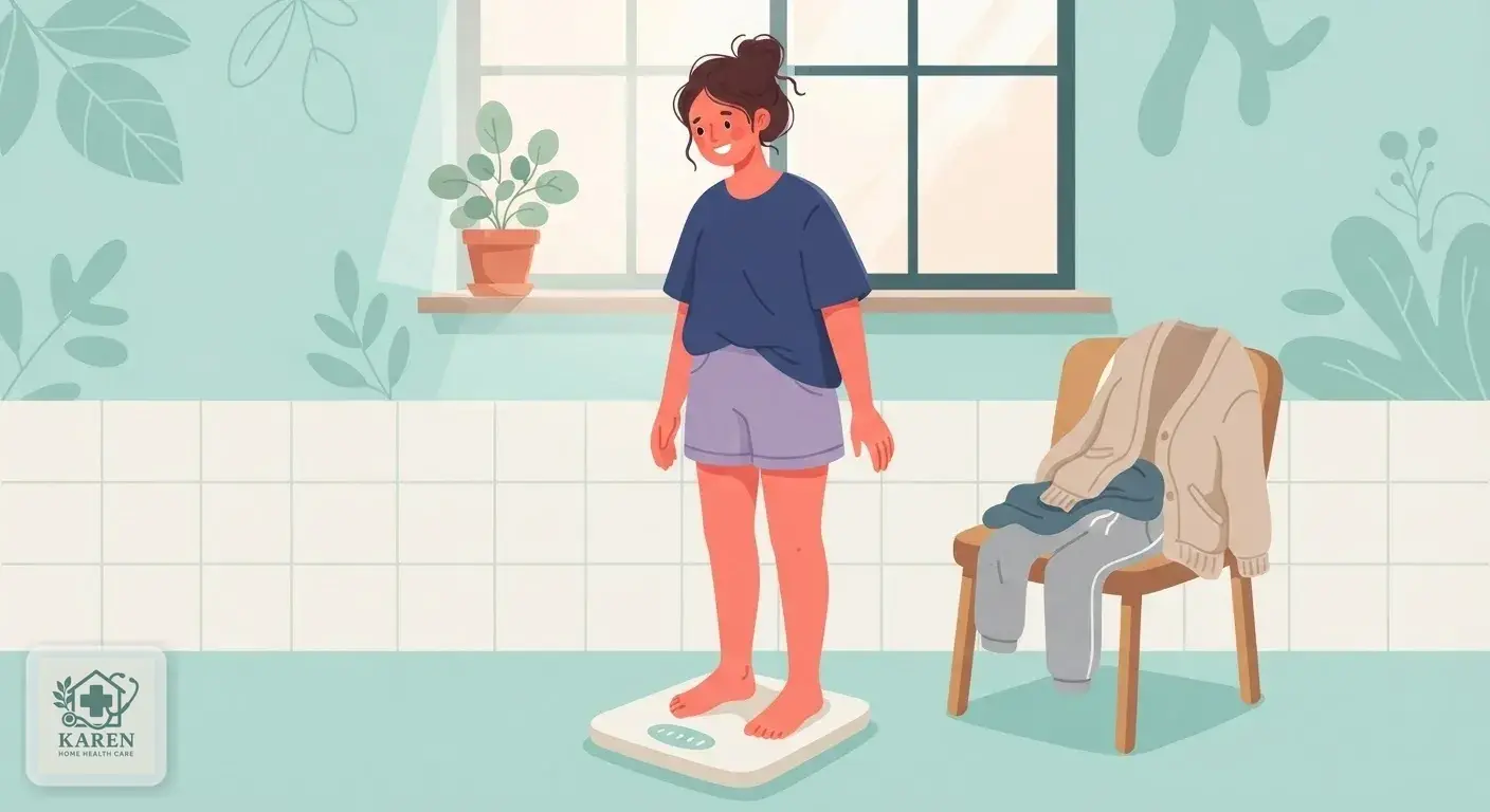 فرد در حال کنترل وزن برای کاهش علائم ریفلاکس معده