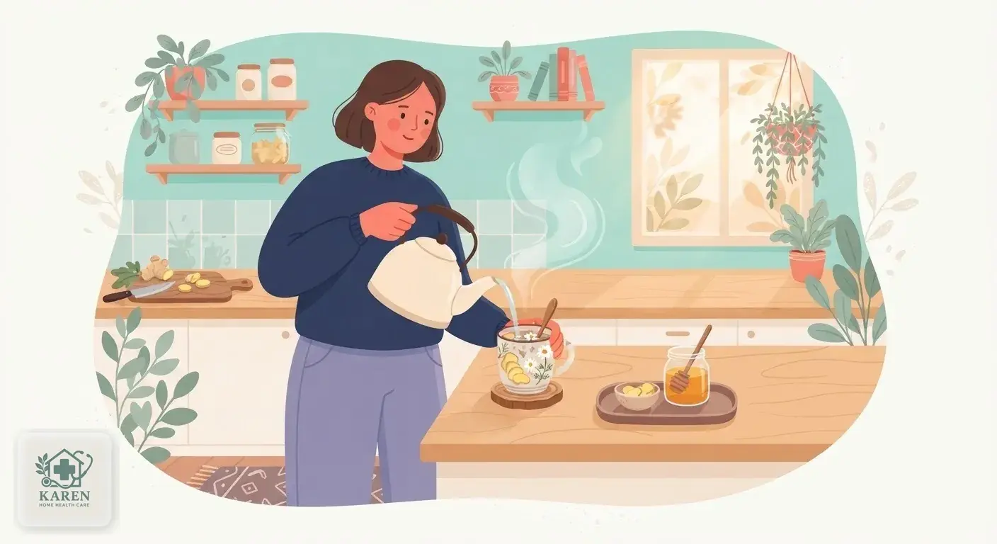 دمنوش زنجبیل و بابونه به عنوان درمان کمکی خانگی ریفلاکس معده