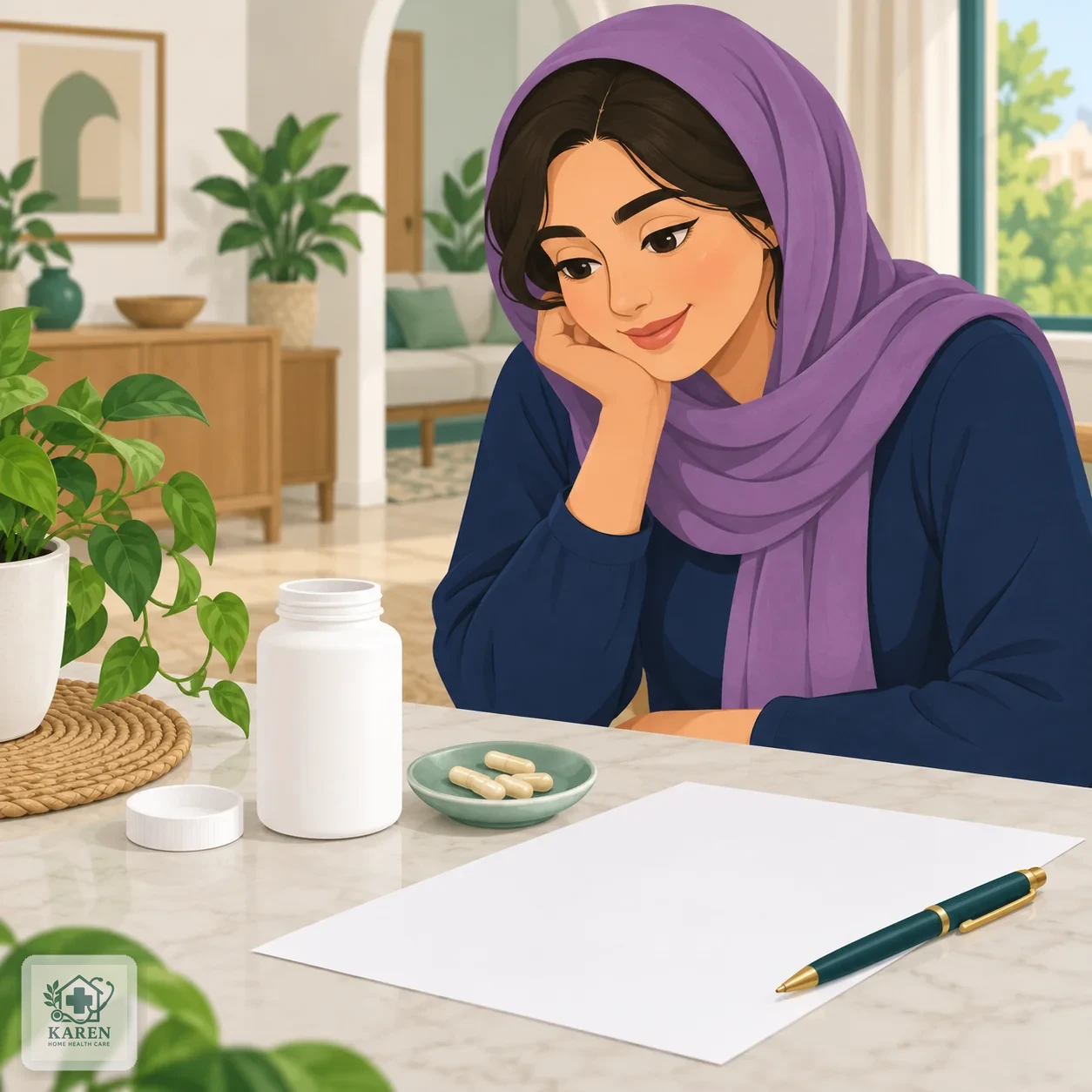 بسته مکمل خوراکی روی میز کنار برگه نتیجه آزمایش خون