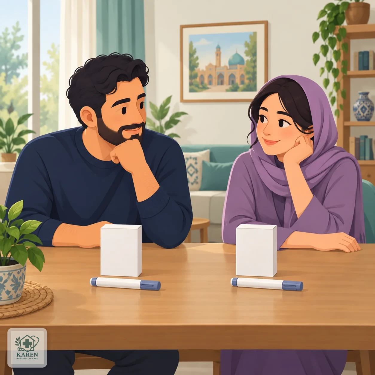 دو قلم تزریق در بسته‌بندی مجزا روی میز به نشانه اختصاص هر قلم به یک بیمار