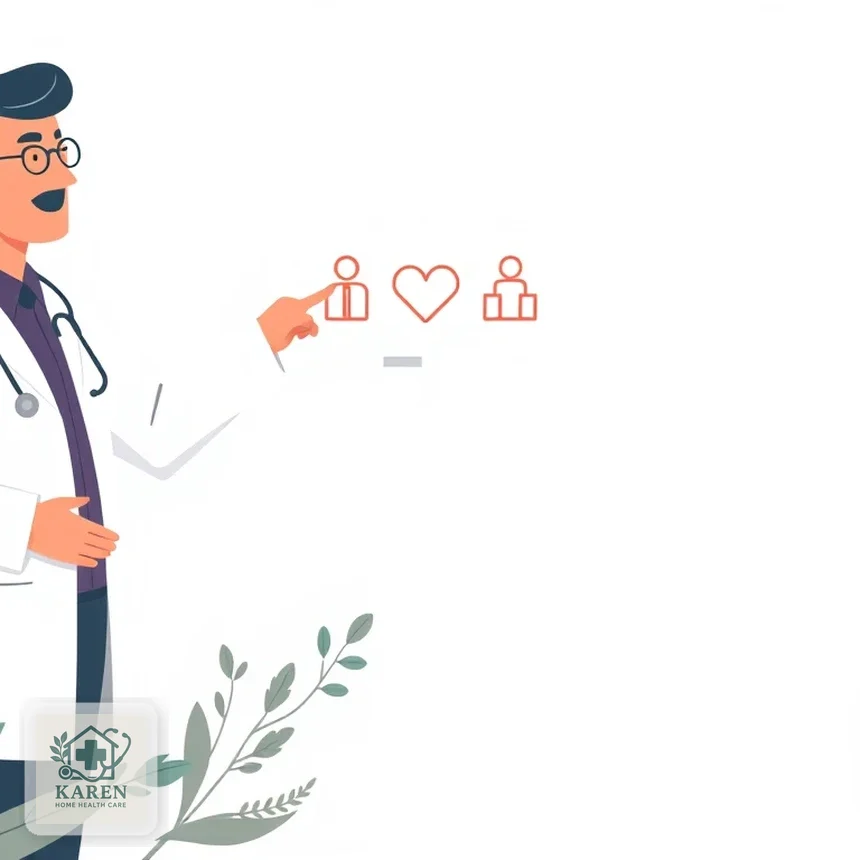 پزشک عمومی در حال راهنمایی بیمار برای انتخاب متخصص مناسب